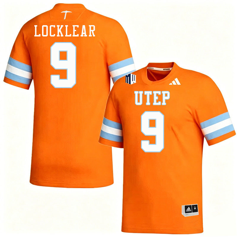 UTEP Miners #9 Skyler Locklear College Football Jerseys,Uniforms-Orange